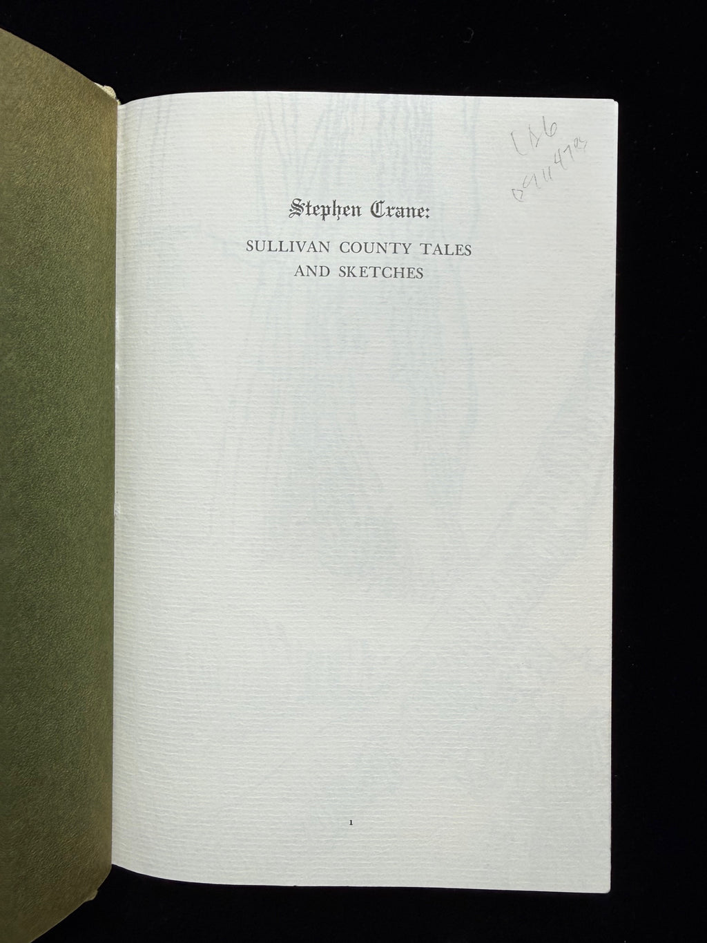 Stephen Crane: Sullivan County Tales and Sketches