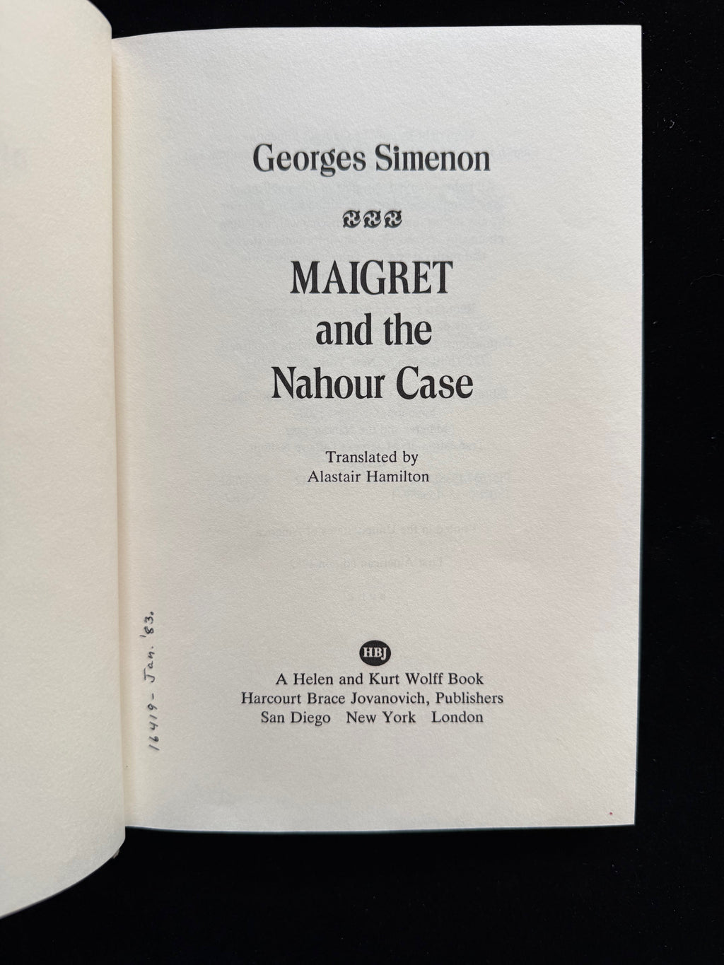 Maigret and the Nahour Case
