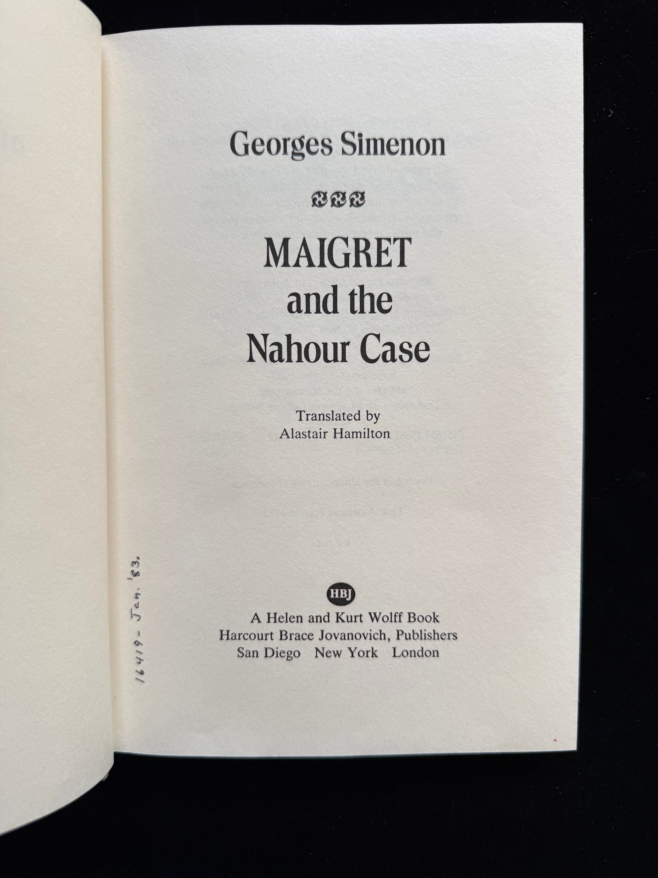 Maigret and the Nahour Case