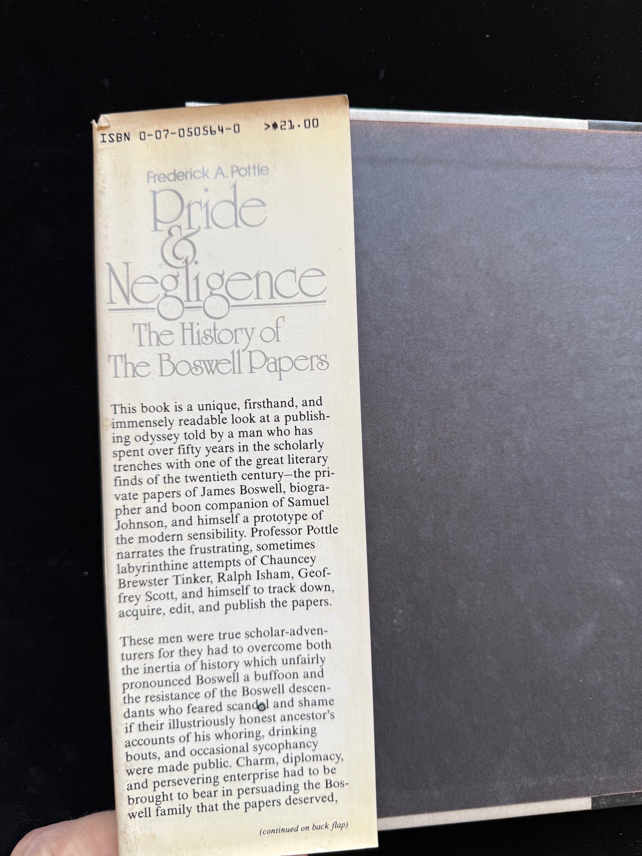 Pride and Negligence: The History of the Boswell Papers