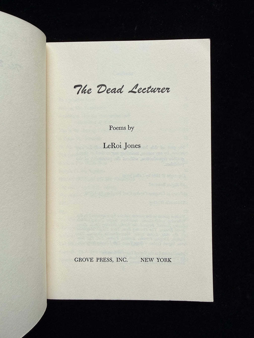 The Dead Lecturer: Poems