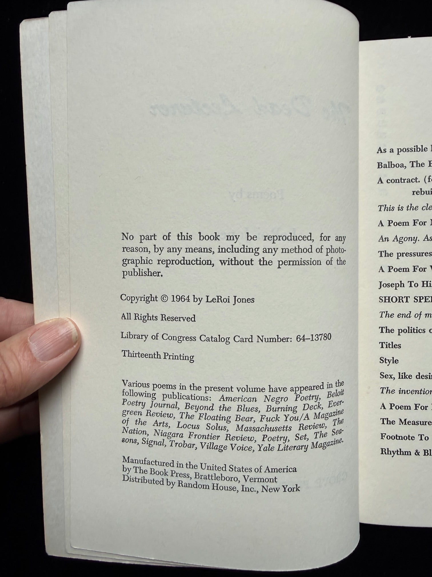 The Dead Lecturer: Poems