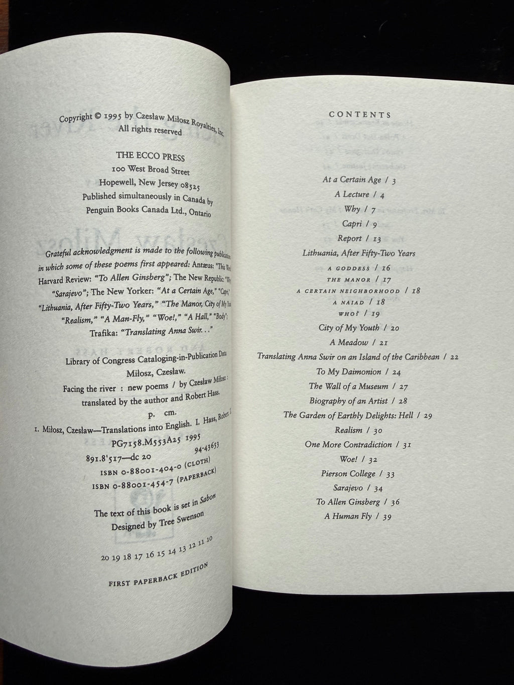 Facing the River: New Poems