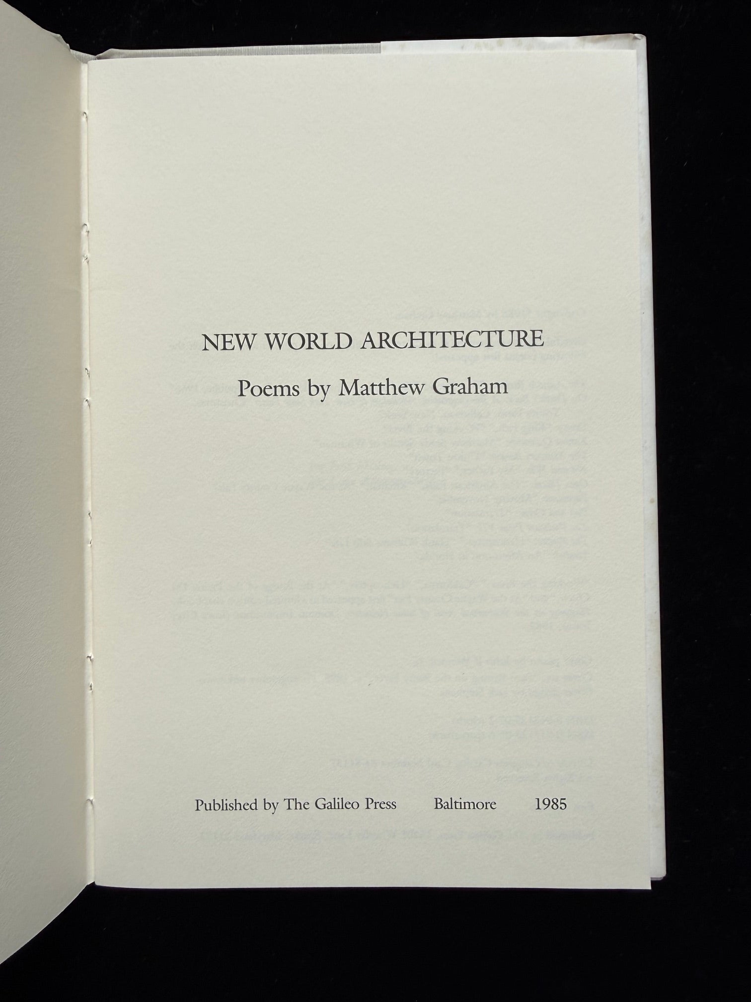 New World Architecture: Poems