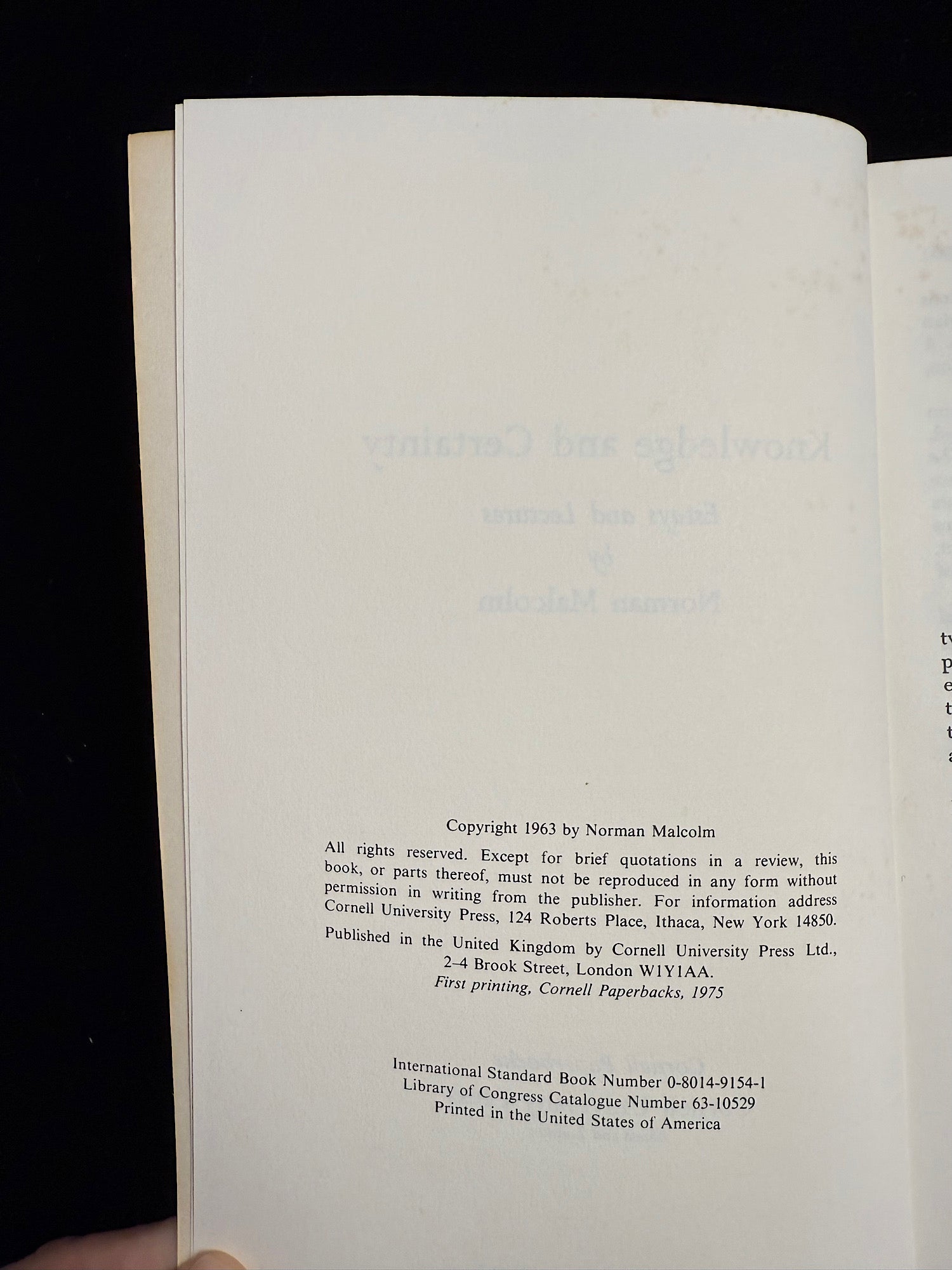 Knowledge and Certainty: Essays and Lectures