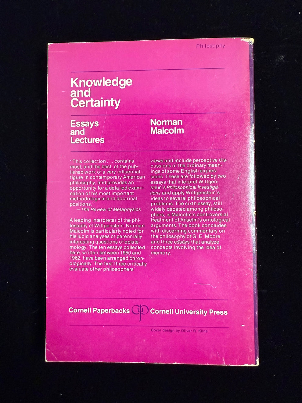 Knowledge and Certainty: Essays and Lectures
