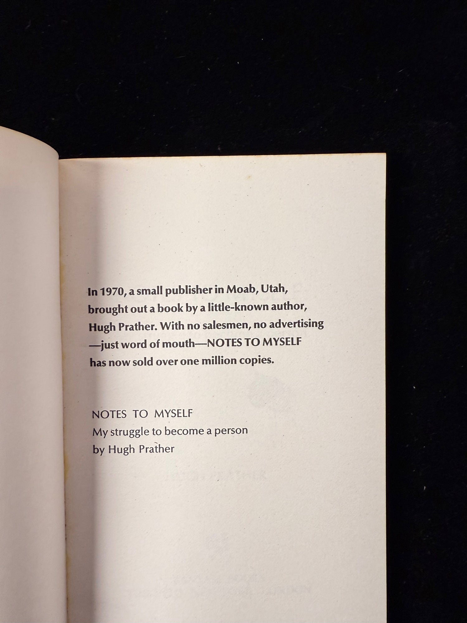 Notes to Myself: My struggle to become a person