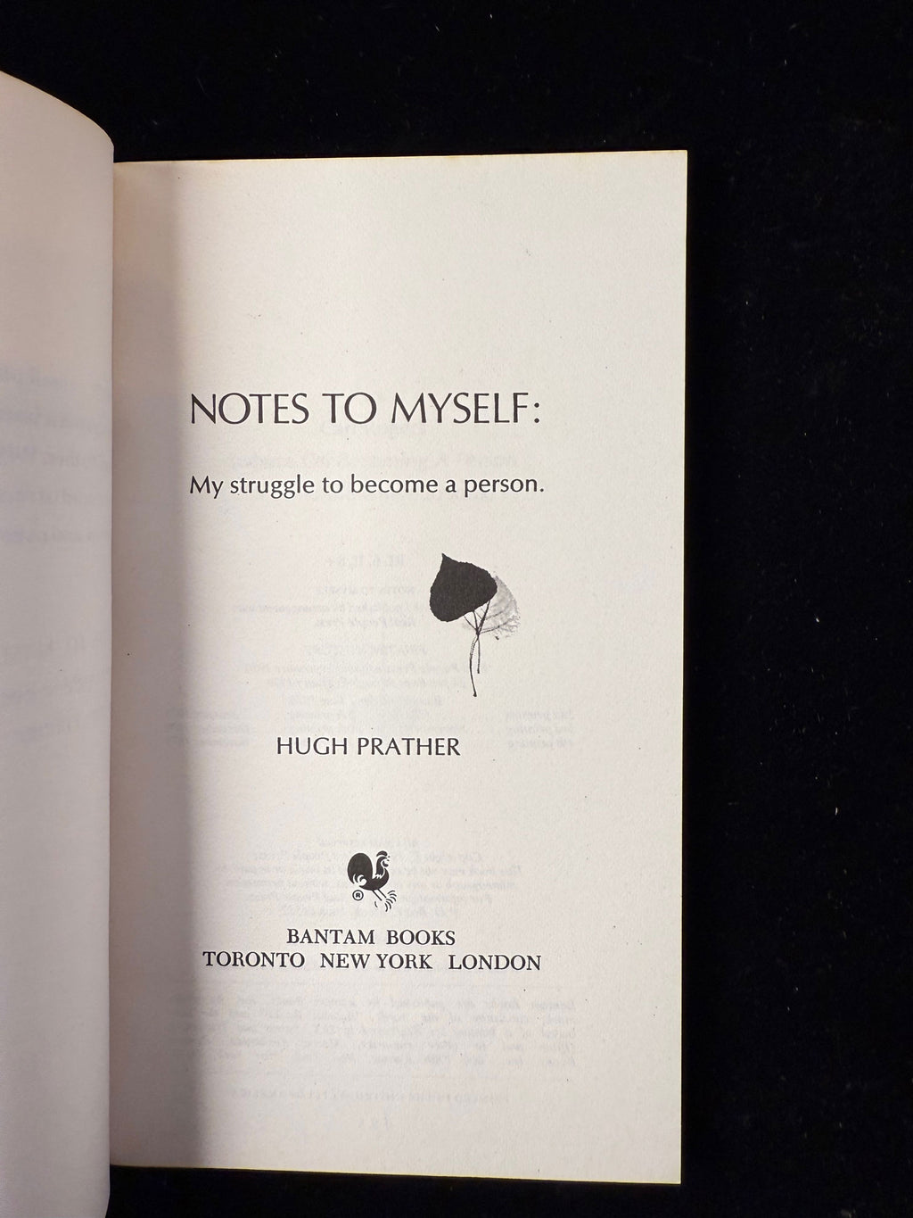Notes to Myself: My struggle to become a person