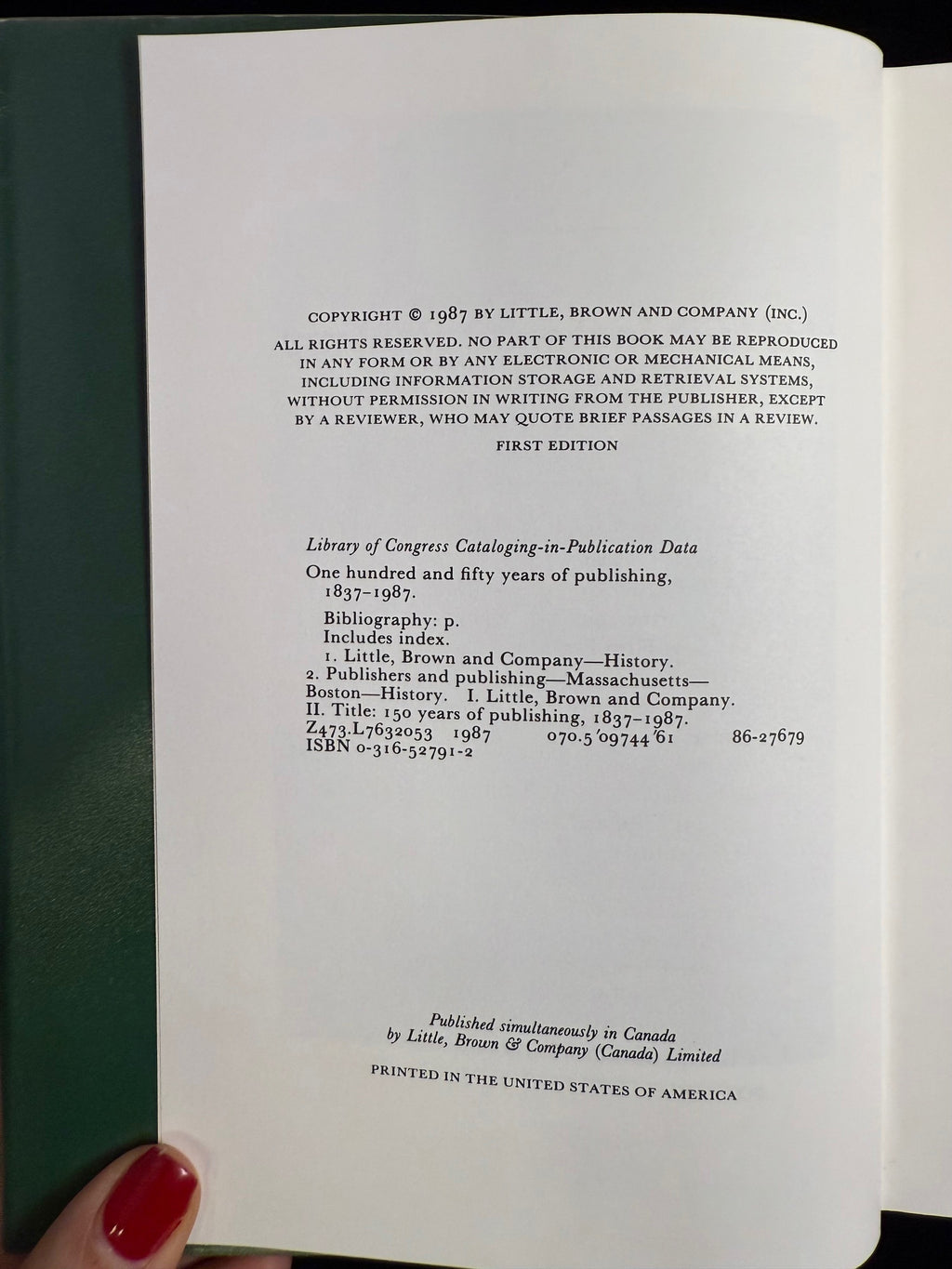 One Hundred and Fifty Years of Publishing