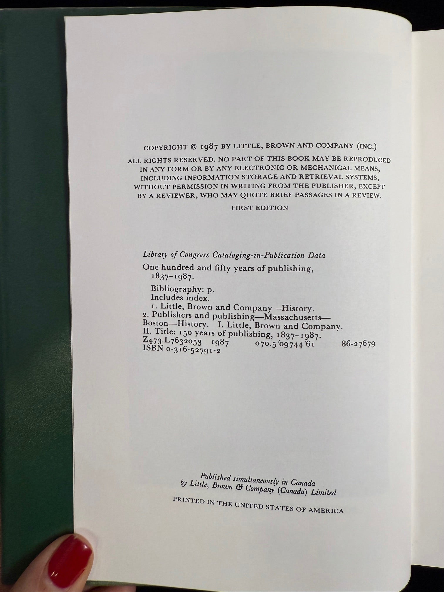 One Hundred and Fifty Years of Publishing