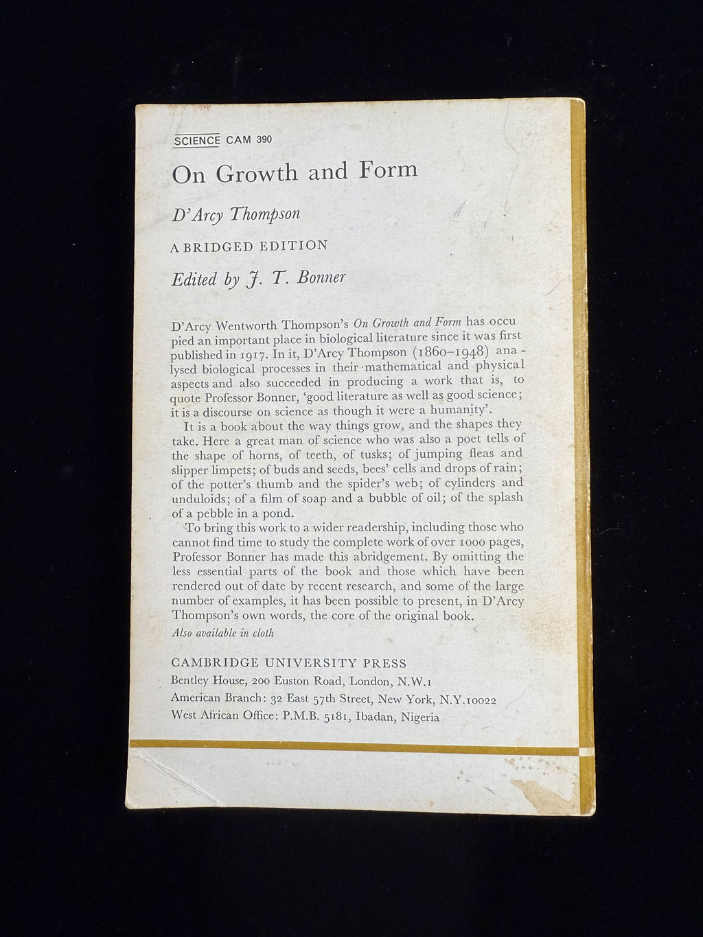 On Growth and Form