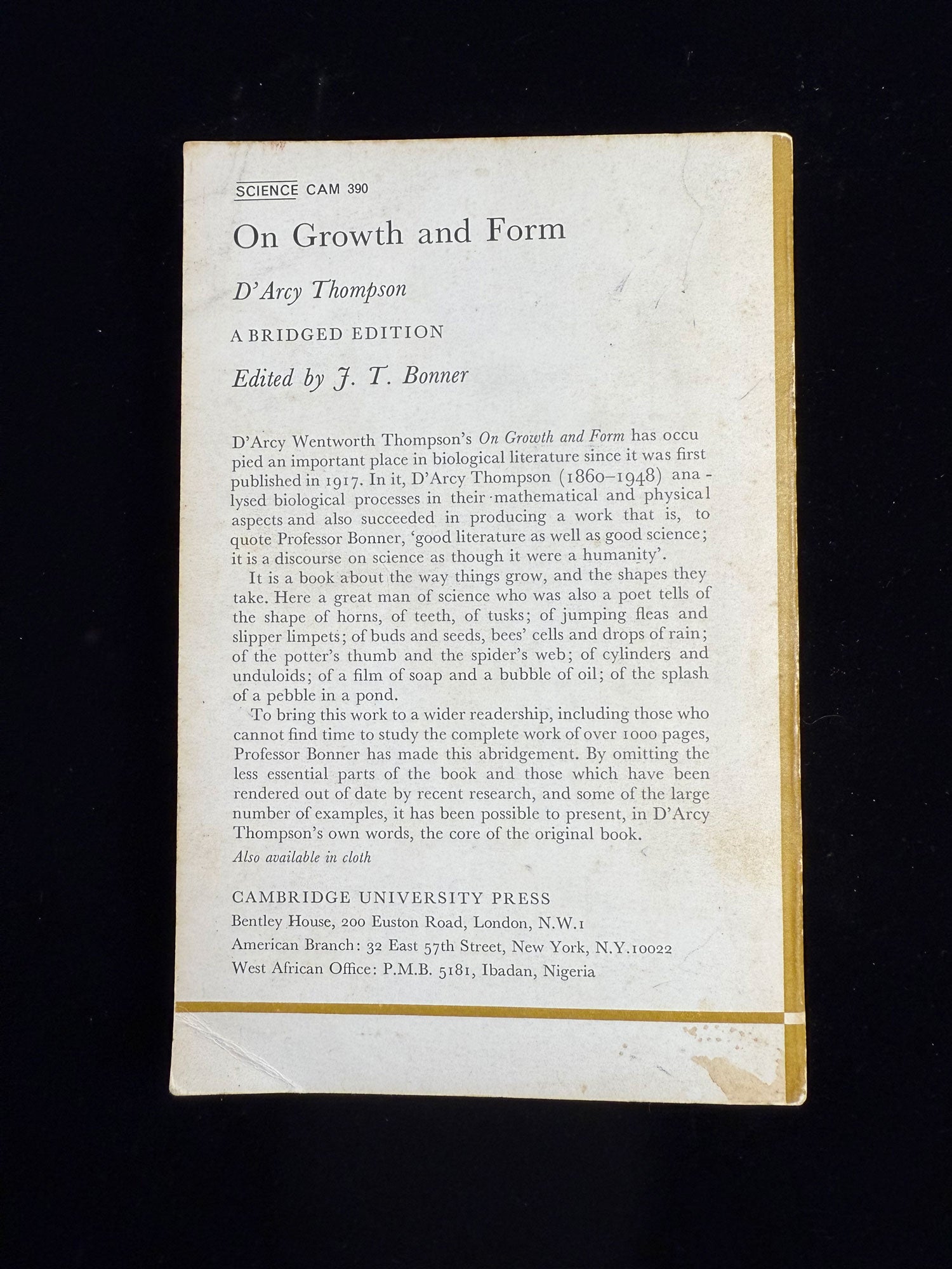 On Growth and Form
