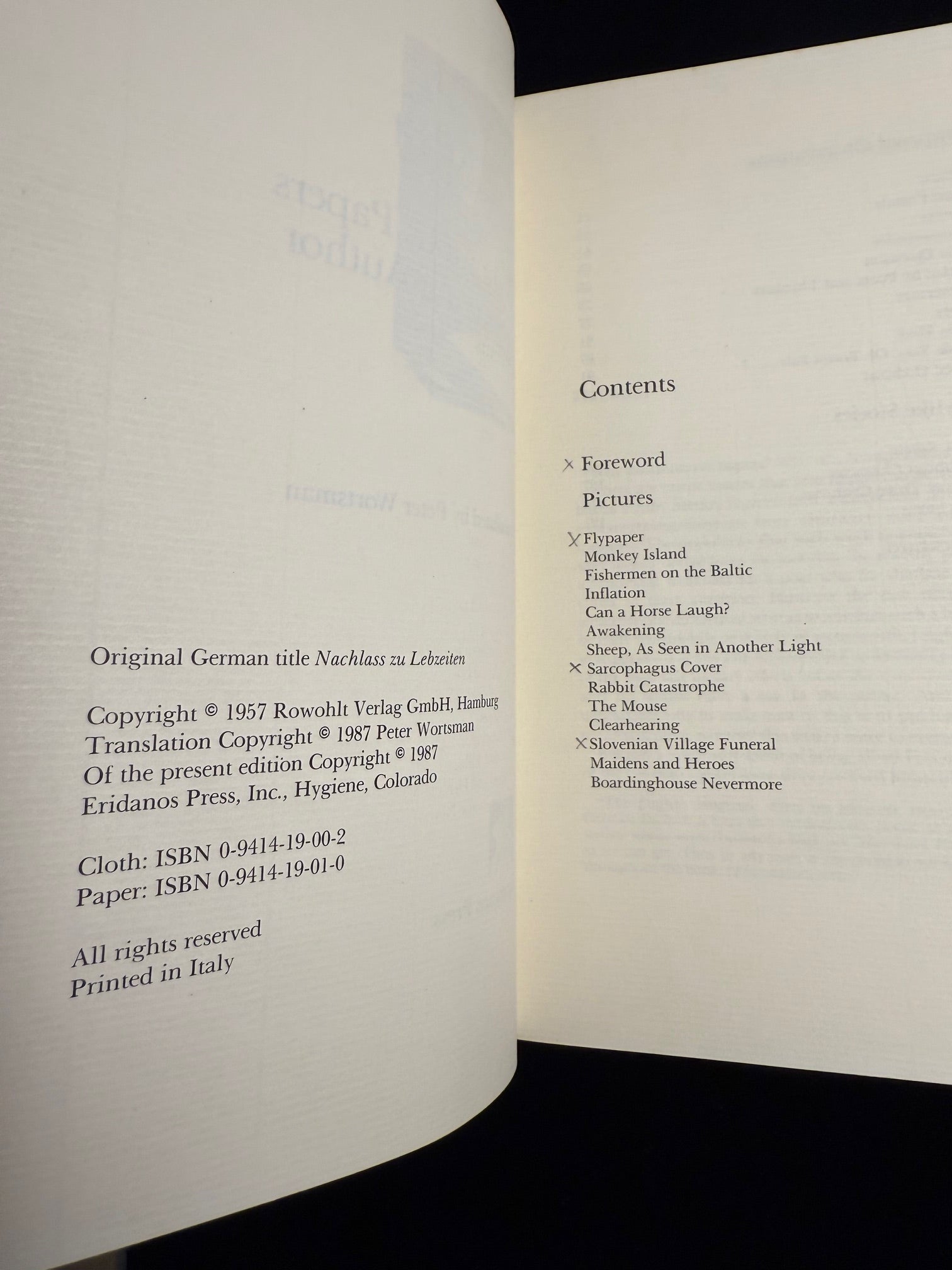 Posthumous Papers of a Living Author