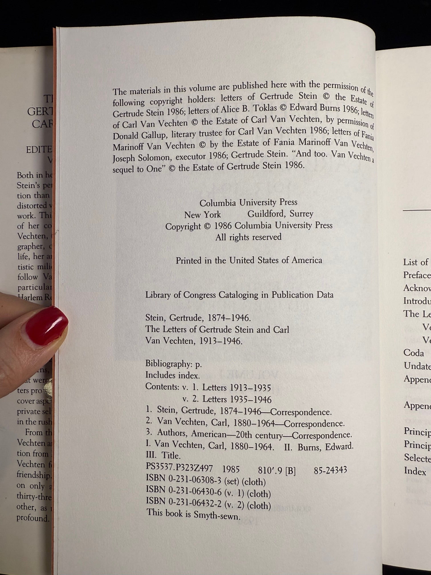 The Letters of Gertrude Stein and Carl Van Vechten Volume I and II