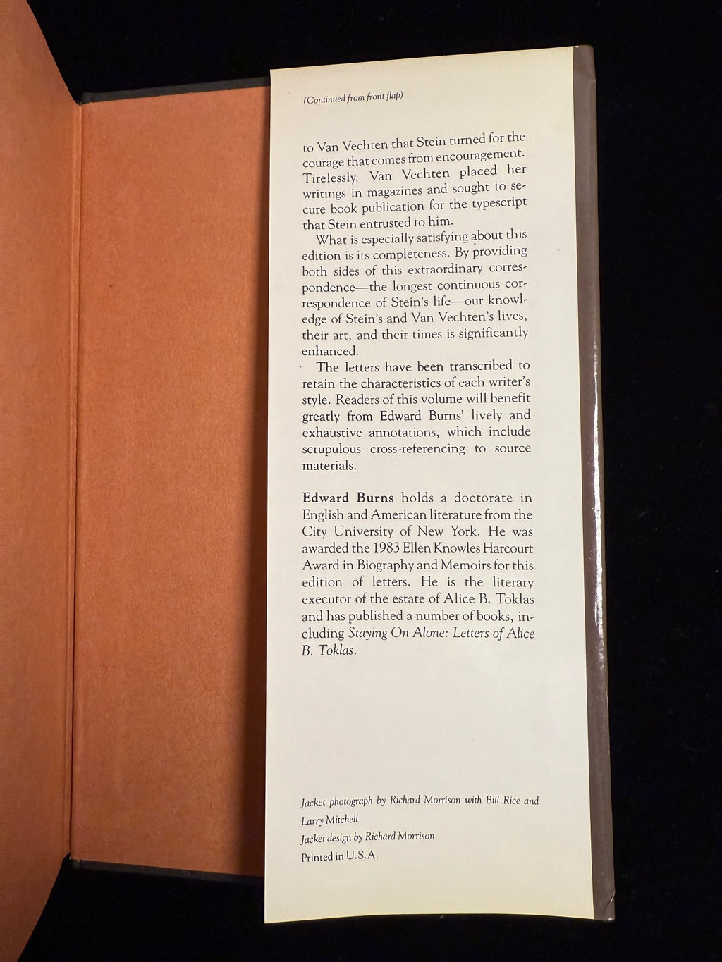 The Letters of Gertrude Stein and Carl Van Vechten Volume I and II