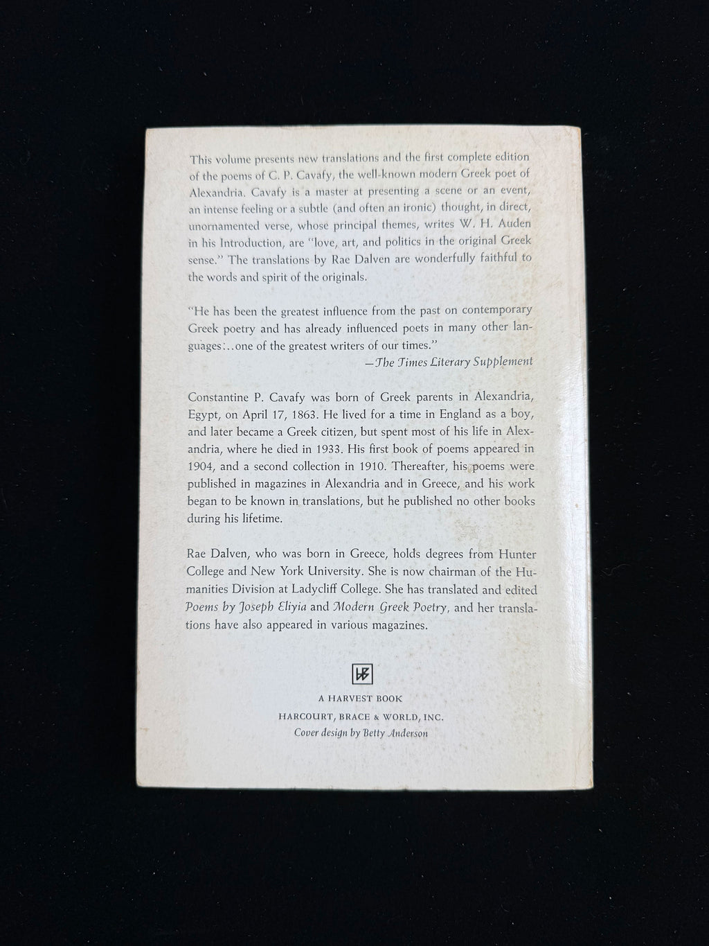 The Complete Poems of Cavafy