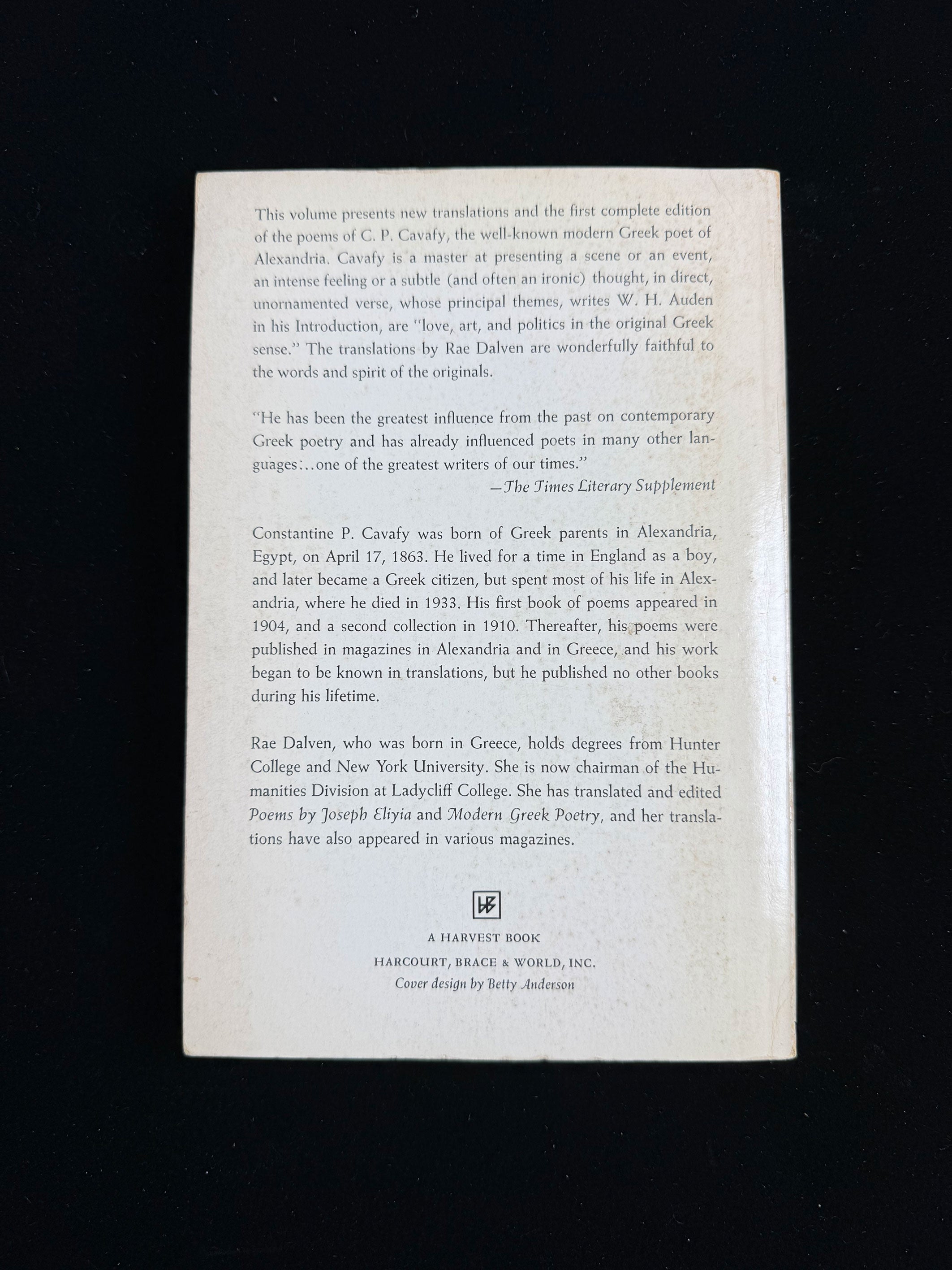 The Complete Poems of Cavafy