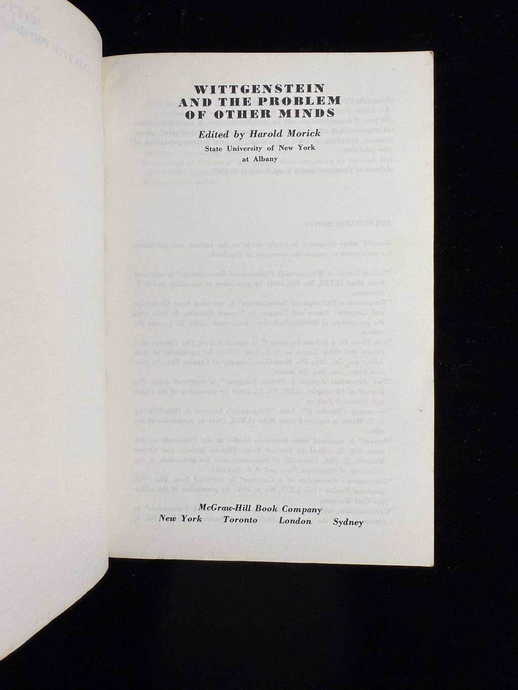 Wittgenstein and the Problem of Other Minds
