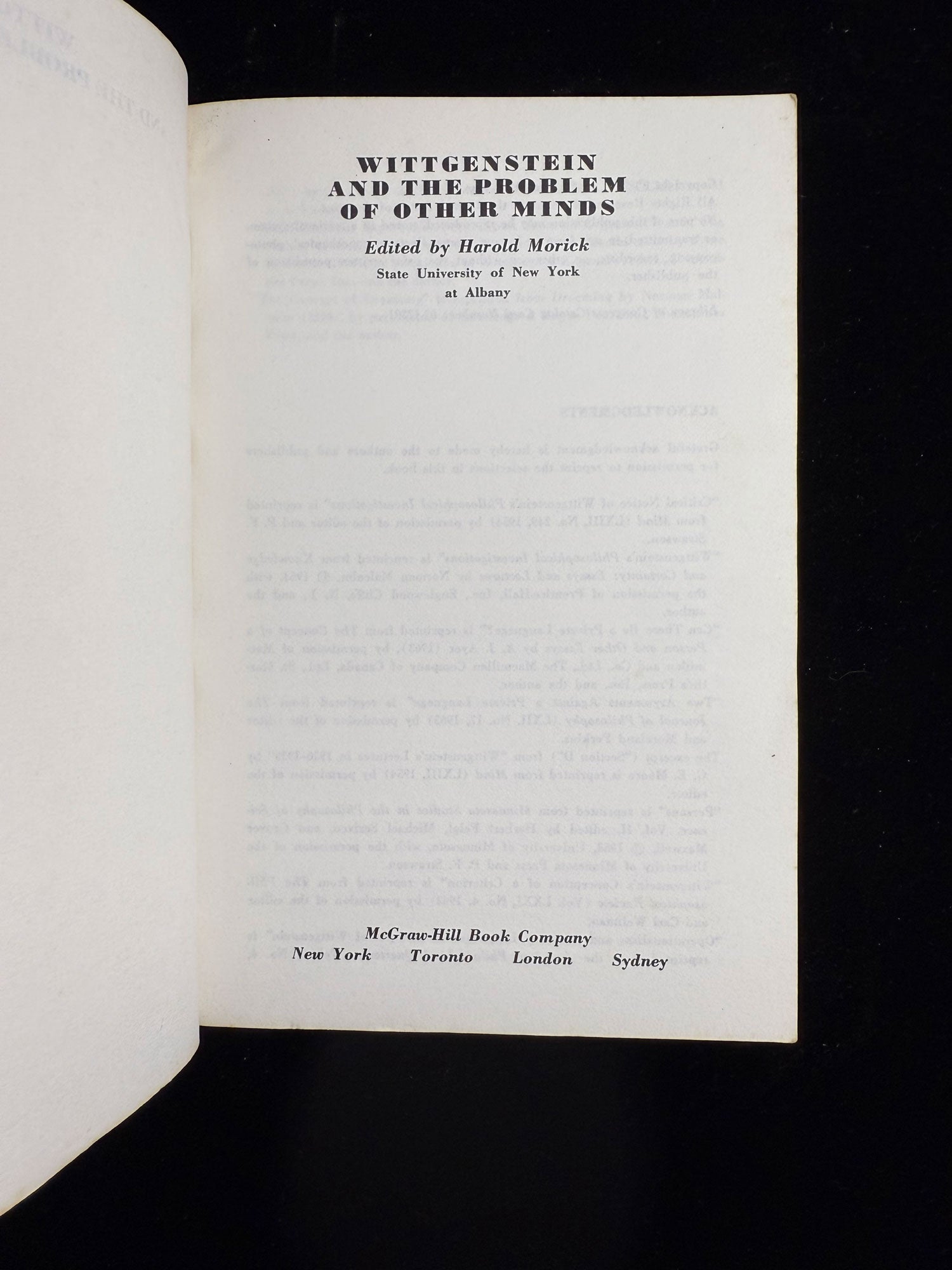 Wittgenstein and the Problem of Other Minds